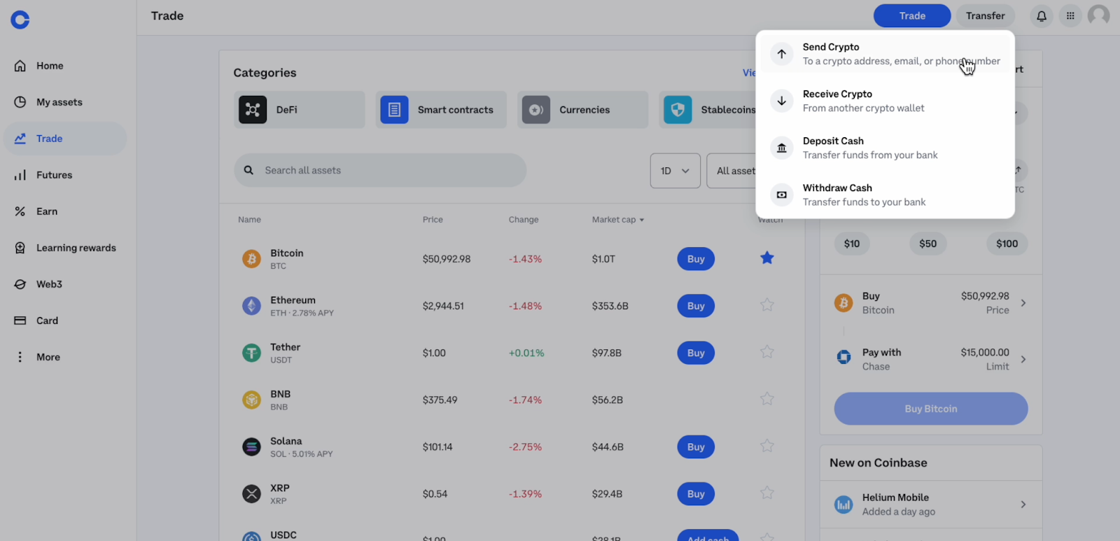 Import Crypto Assets from Coinbase – Ballet