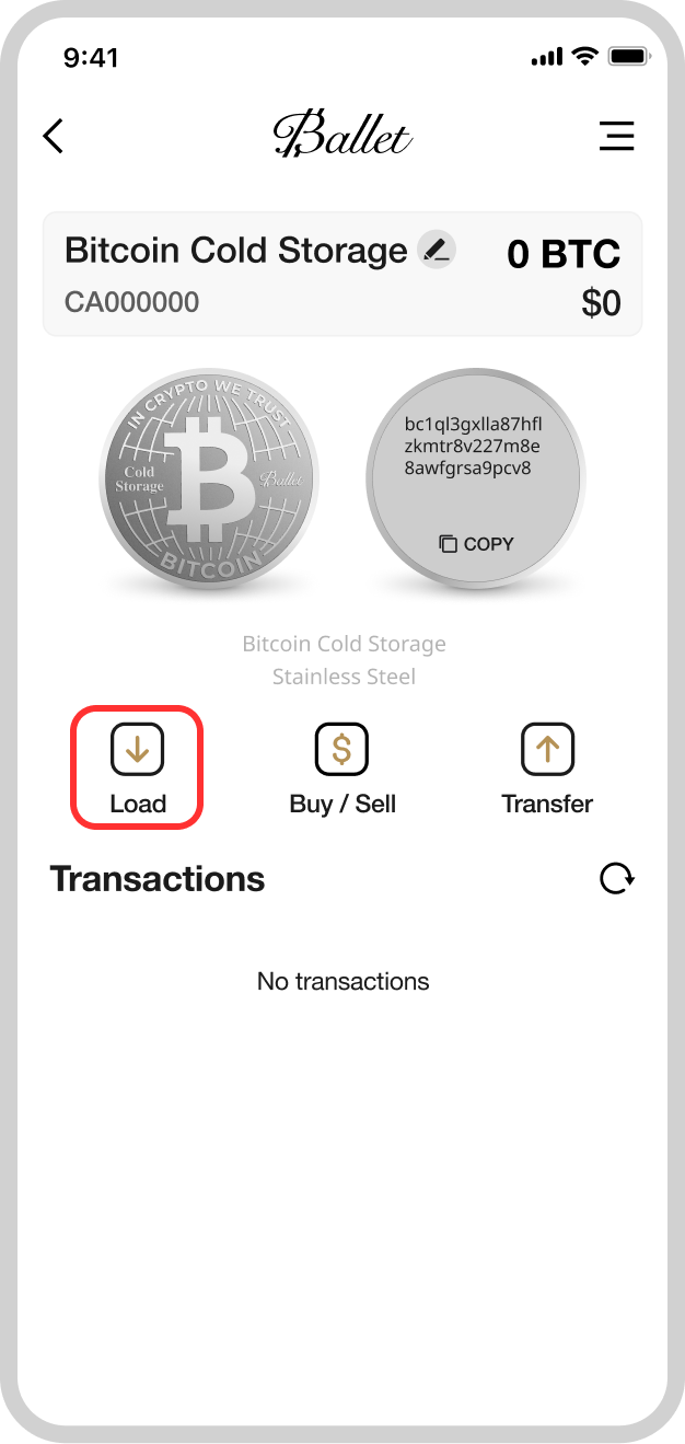 How to Deposit Crypto Assets into a Ballet Cold Storage Coin – Ballet